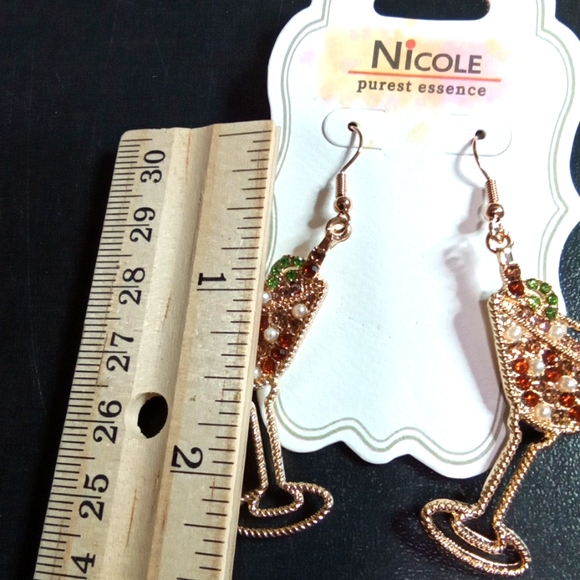 Cocktail Rhinestone Earrings - Picture 4 of 5